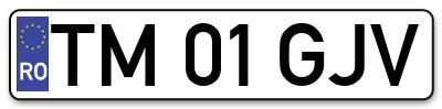 Placuta inmatriculare numar auto  TM-01-GJV, TM 01 GJV, TM01GJV
