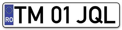 Placuta inmatriculare numar auto  TM-01-JQL, TM 01 JQL, TM01JQL