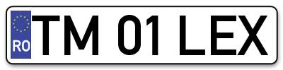 Placuta inmatriculare numar auto  TM-01-LEX, TM 01 LEX, TM01LEX