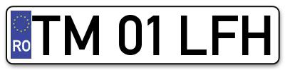 Placuta inmatriculare numar auto  TM-01-LFH, TM 01 LFH, TM01LFH