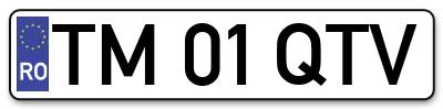 Placuta inmatriculare numar auto  TM-01-QTV, TM 01 QTV, TM01QTV