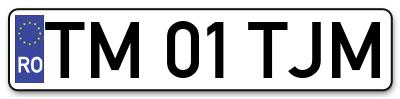 Placuta inmatriculare numar auto  TM-01-TJM, TM 01 TJM, TM01TJM