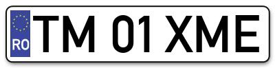 Placuta inmatriculare numar auto  TM-01-XME, TM 01 XME, TM01XME