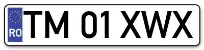 Placuta inmatriculare numar auto  TM-01-XWX, TM 01 XWX, TM01XWX