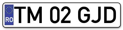 Placuta inmatriculare numar auto  TM-02-GJD, TM 02 GJD, TM02GJD