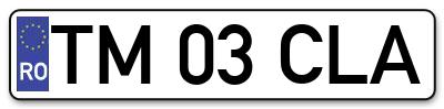 Placuta inmatriculare numar auto  TM-03-CLA, TM 03 CLA, TM03CLA