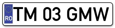 Placuta inmatriculare numar auto  TM-03-GMW, TM 03 GMW, TM03GMW