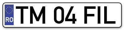 Placuta inmatriculare numar auto  TM-04-FIL, TM 04 FIL, TM04FIL