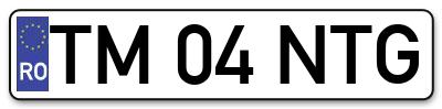 Placuta inmatriculare numar auto  TM-04-NTG, TM 04 NTG, TM04NTG