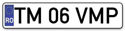 Placuta inmatriculare numar auto  TM-06-VMP, TM 06 VMP, TM06VMP