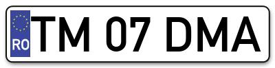 Placuta inmatriculare numar auto  TM-07-DMA, TM 07 DMA, TM07DMA