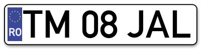 Placuta inmatriculare numar auto  TM-08-JAL, TM 08 JAL, TM08JAL