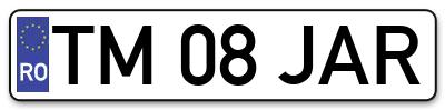 Placuta inmatriculare numar auto  TM-08-JAR, TM 08 JAR, TM08JAR