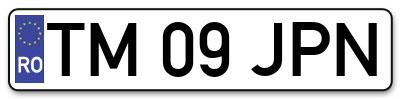 Placuta inmatriculare numar auto  TM-09-JPN, TM 09 JPN, TM09JPN