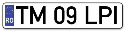 Placuta inmatriculare numar auto  TM-09-LPI, TM 09 LPI, TM09LPI