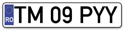 Placuta inmatriculare numar auto  TM-09-PYY, TM 09 PYY, TM09PYY
