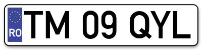 Placuta inmatriculare numar auto  TM-09-QYL, TM 09 QYL, TM09QYL