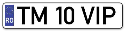 Placuta inmatriculare numar auto  TM-10-VIP, TM 10 VIP, TM10VIP