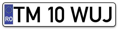 Placuta inmatriculare numar auto  TM-10-WUJ, TM 10 WUJ, TM10WUJ