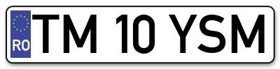 Placuta inmatriculare numar auto  TM-10-YSM, TM 10 YSM, TM10YSM