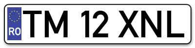 Placuta inmatriculare numar auto  TM-12-XNL, TM 12 XNL, TM12XNL