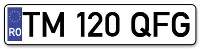 Placuta inmatriculare numar auto  TM-120-QFG, TM 120 QFG, TM120QFG