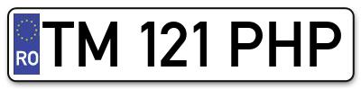 Placuta inmatriculare numar auto  TM-121-PHP, TM 121 PHP, TM121PHP