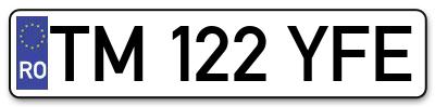 Placuta inmatriculare numar auto  TM-122-YFE, TM 122 YFE, TM122YFE