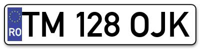 Placuta inmatriculare numar auto  TM-128-OJK, TM 128 OJK, TM128OJK