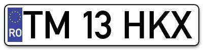 Placuta inmatriculare numar auto  TM-13-HKX, TM 13 HKX, TM13HKX