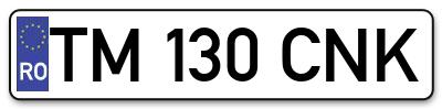 Placuta inmatriculare numar auto  TM-130-CNK, TM 130 CNK, TM130CNK