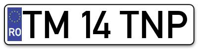Placuta inmatriculare numar auto  TM-14-TNP, TM 14 TNP, TM14TNP
