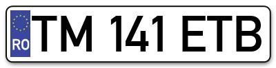 Placuta inmatriculare numar auto  TM-141-ETB, TM 141 ETB, TM141ETB