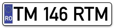 Placuta inmatriculare numar auto  TM-146-RTM, TM 146 RTM, TM146RTM
