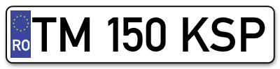 Placuta inmatriculare numar auto  TM-150-KSP, TM 150 KSP, TM150KSP