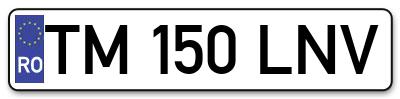 Placuta inmatriculare numar auto  TM-150-LNV, TM 150 LNV, TM150LNV
