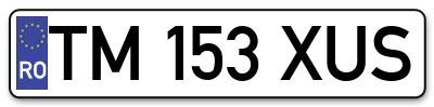 Placuta inmatriculare numar auto  TM-153-XUS, TM 153 XUS, TM153XUS
