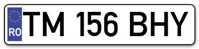 Placuta inmatriculare numar auto  TM-156-BHY, TM 156 BHY, TM156BHY