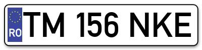 Placuta inmatriculare numar auto  TM-156-NKE, TM 156 NKE, TM156NKE