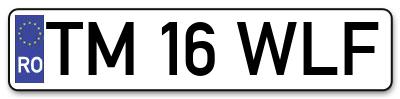 Placuta inmatriculare numar auto  TM-16-WLF, TM 16 WLF, TM16WLF