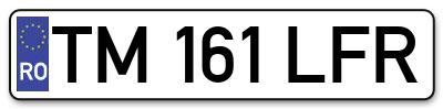 Placuta inmatriculare numar auto  TM-161-LFR, TM 161 LFR, TM161LFR