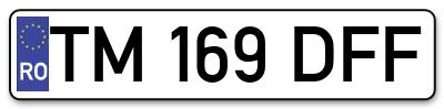 Placuta inmatriculare numar auto  TM-169-DFF, TM 169 DFF, TM169DFF