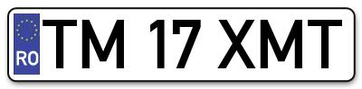 Placuta inmatriculare numar auto  TM-17-XMT, TM 17 XMT, TM17XMT