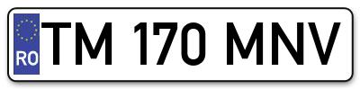 Placuta inmatriculare numar auto  TM-170-MNV, TM 170 MNV, TM170MNV