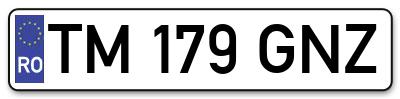 Placuta inmatriculare numar auto  TM-179-GNZ, TM 179 GNZ, TM179GNZ