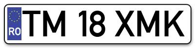 Placuta inmatriculare numar auto  TM-18-XMK, TM 18 XMK, TM18XMK