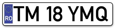 Placuta inmatriculare numar auto  TM-18-YMQ, TM 18 YMQ, TM18YMQ