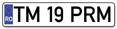 Placuta inmatriculare numar auto  TM-19-PRM, TM 19 PRM, TM19PRM