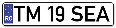 Placuta inmatriculare numar auto  TM-19-SEA, TM 19 SEA, TM19SEA