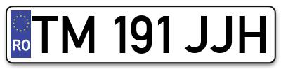 Placuta inmatriculare numar auto  TM-191-JJH, TM 191 JJH, TM191JJH